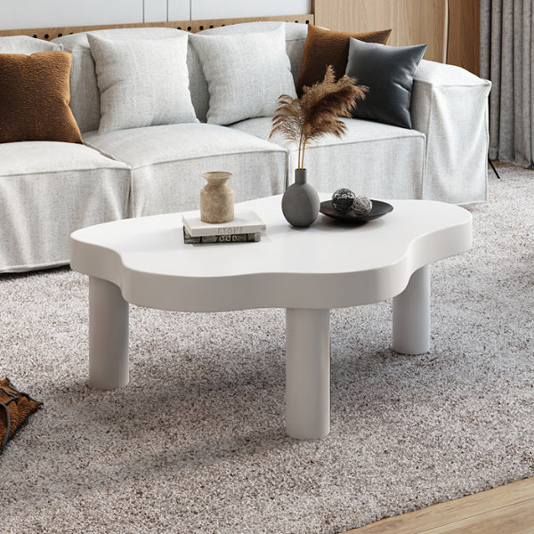 15.7"H Modern Style Wooden 3-leg Base Irregular Solid Color Coffee Table