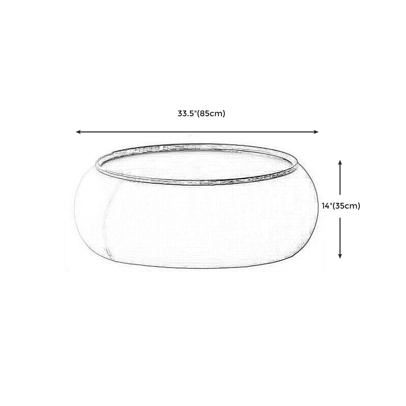 Modern Green/Orange/White Wood Round Pedestal Coffee Table with Storage