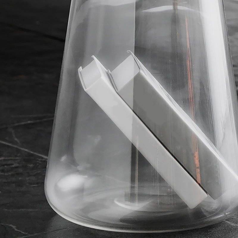 Pedestal Glass End Table Metal Top Round Side Table - 18.11" W x 18.11" D x 20.87" H