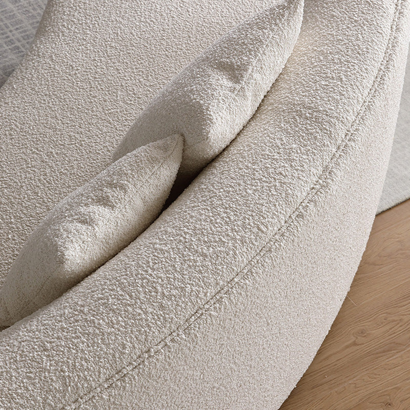 Scandinavian Beige Curved Sectional for Apartment and Living Room