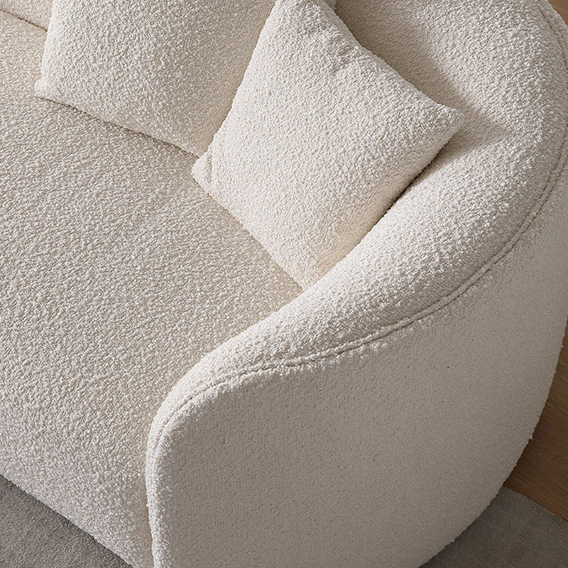 Scandinavian Beige Curved Sectional for Apartment and Living Room