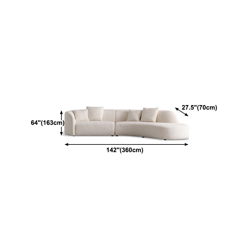 Scandinavian Beige Curved Sectional for Apartment and Living Room