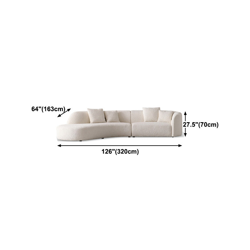 Scandinavian Beige Curved Sectional for Apartment and Living Room