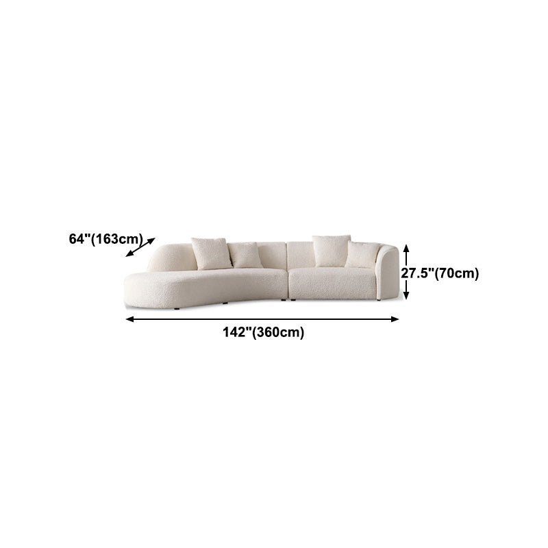 Scandinavian Beige Curved Sectional for Apartment and Living Room