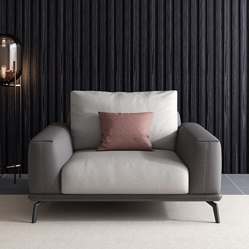 Faux Leather Pillow Back Sectionals/Sofa with Square Arm for Living Room