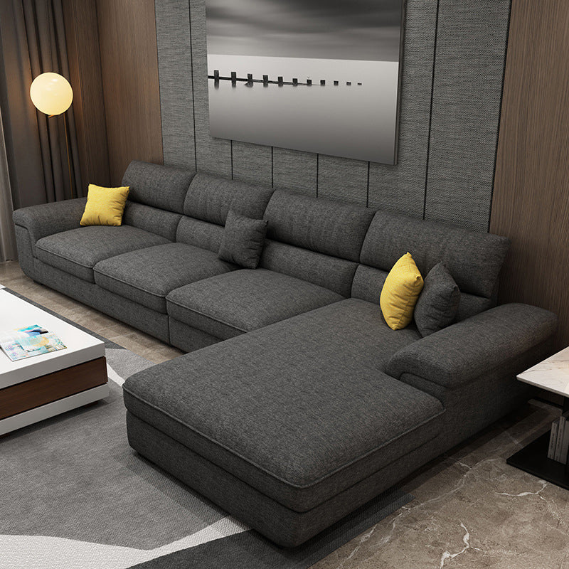 Scandinavian 4-seater Sectional with Pillow Top Arm for Apartment
