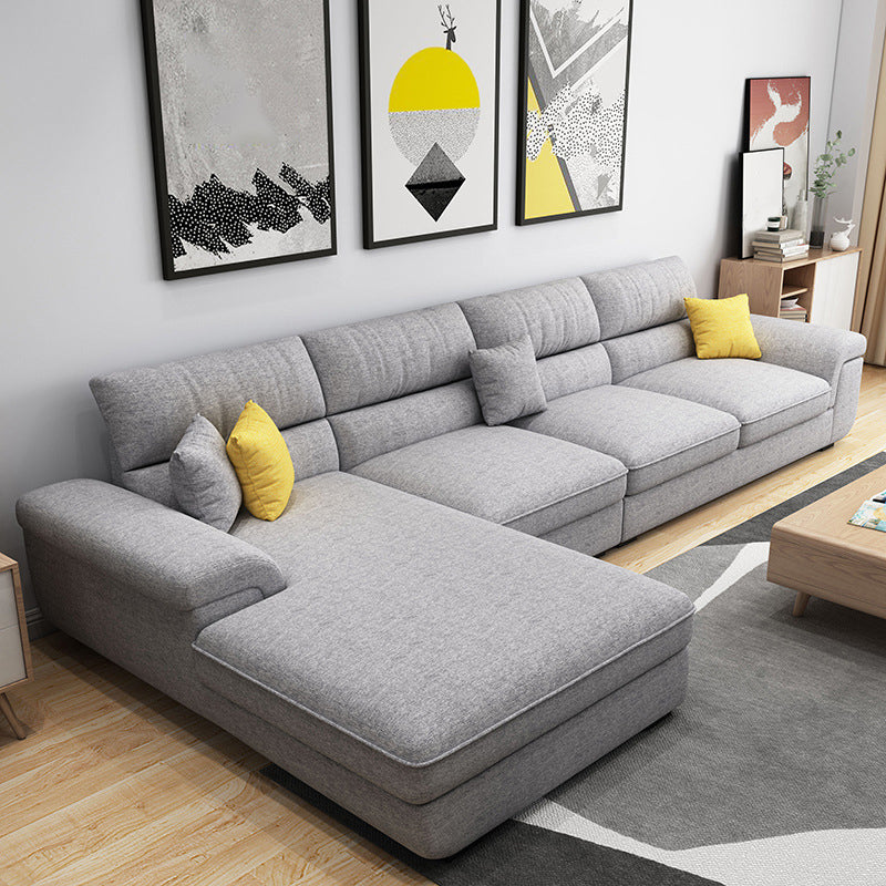 Scandinavian 4-seater Sectional with Pillow Top Arm for Apartment