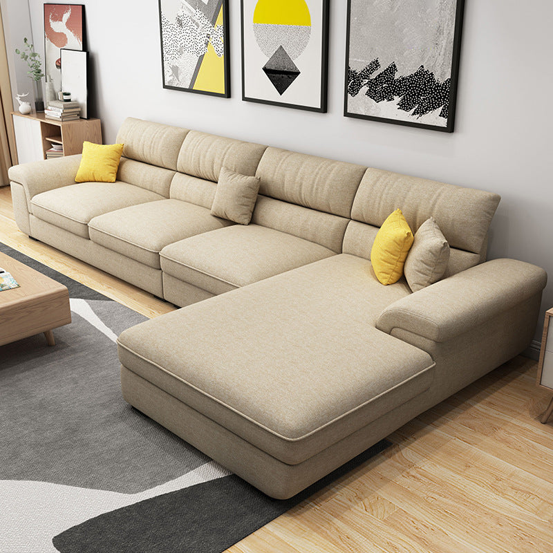Scandinavian 4-seater Sectional with Pillow Top Arm for Apartment