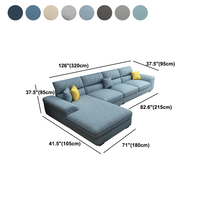 Scandinavian 4-seater Sectional with Pillow Top Arm for Apartment
