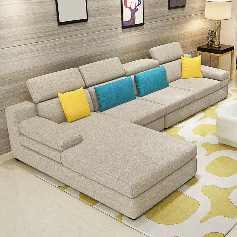 Pillow Top Arm Sectional with Pillow Back for Four People 37.4" Wide