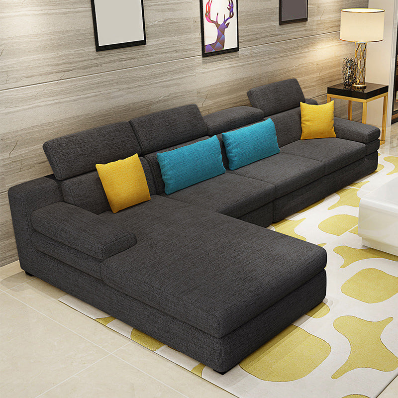 Pillow Top Arm Sectional with Pillow Back for Four People 37.4" Wide