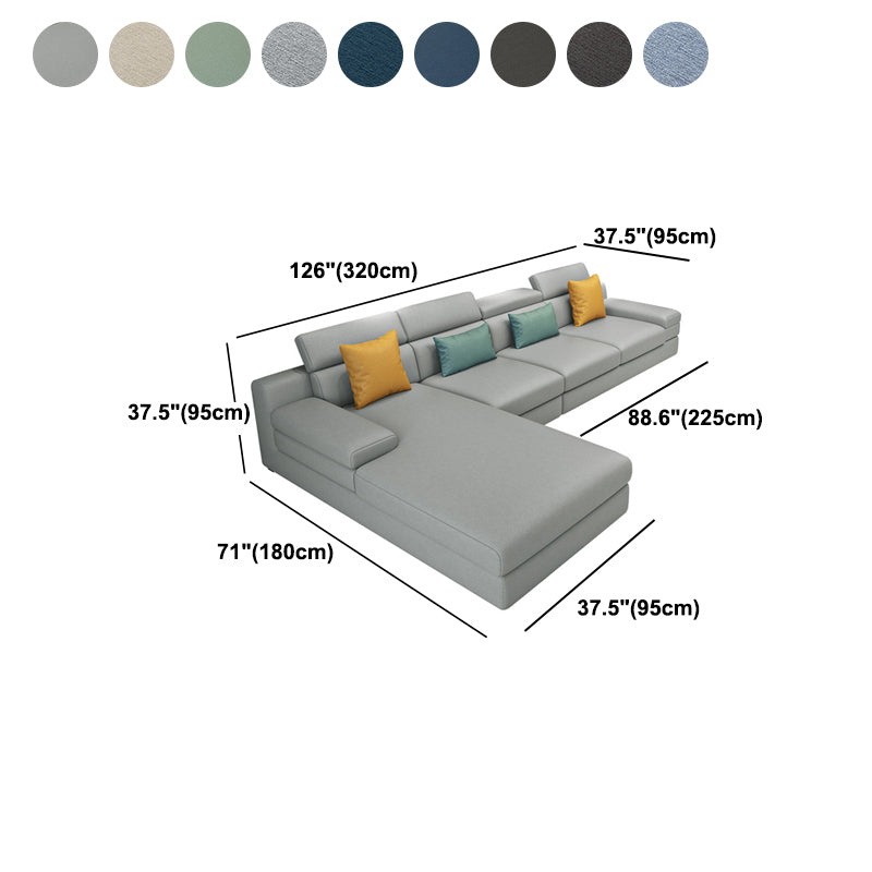 Pillow Top Arm Sectional with Pillow Back for Four People 37.4" Wide