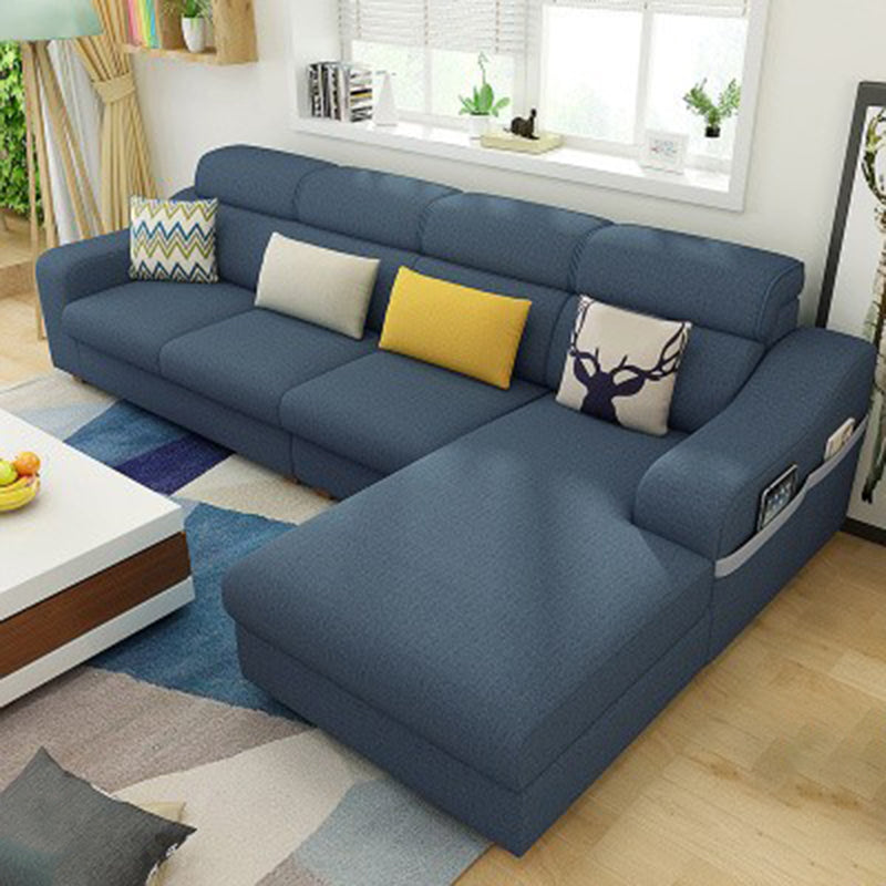Sloped Arms Sofa Modular L-Shape Furniture Sectionals with Storage