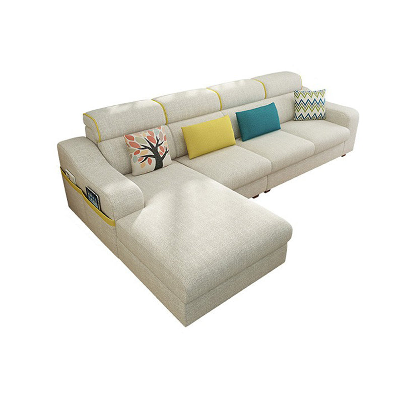 Sloped Arms Sofa Modular L-Shape Furniture Sectionals with Storage