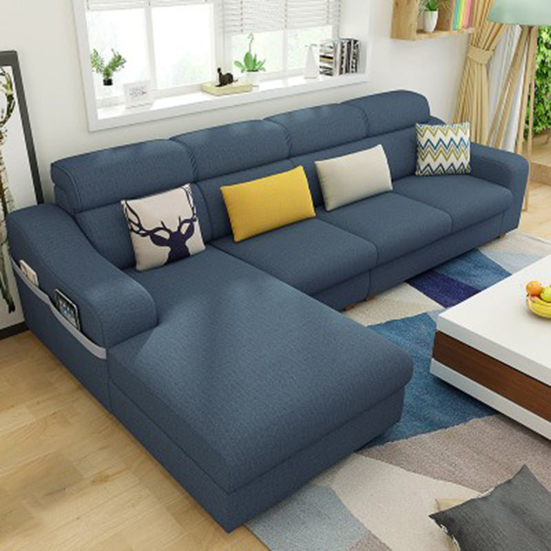 Sloped Arms Sofa Modular L-Shape Furniture Sectionals with Storage