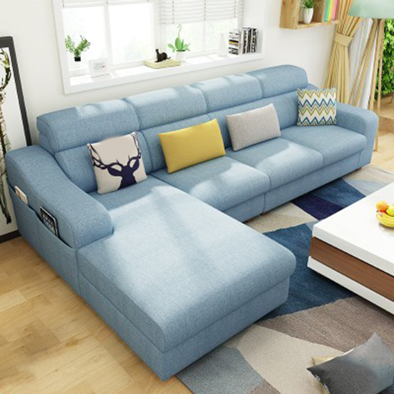 Sloped Arms Sofa Modular L-Shape Furniture Sectionals with Storage