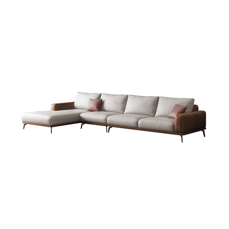 Faux Leather Sectionals/Sofa with Square Arm for Living Room