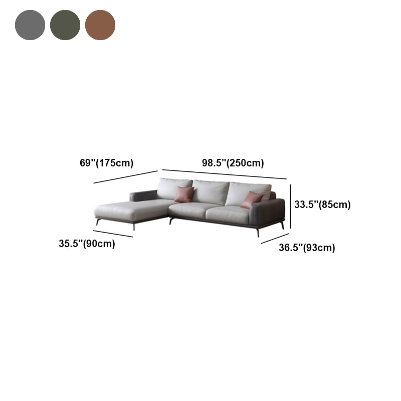 Faux Leather Sectionals/Sofa with Square Arm for Living Room