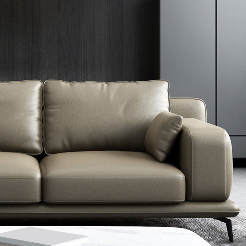 Gorgeous Style Sectional with Pillow Back Grey/beige/black Latex Padded Sofa