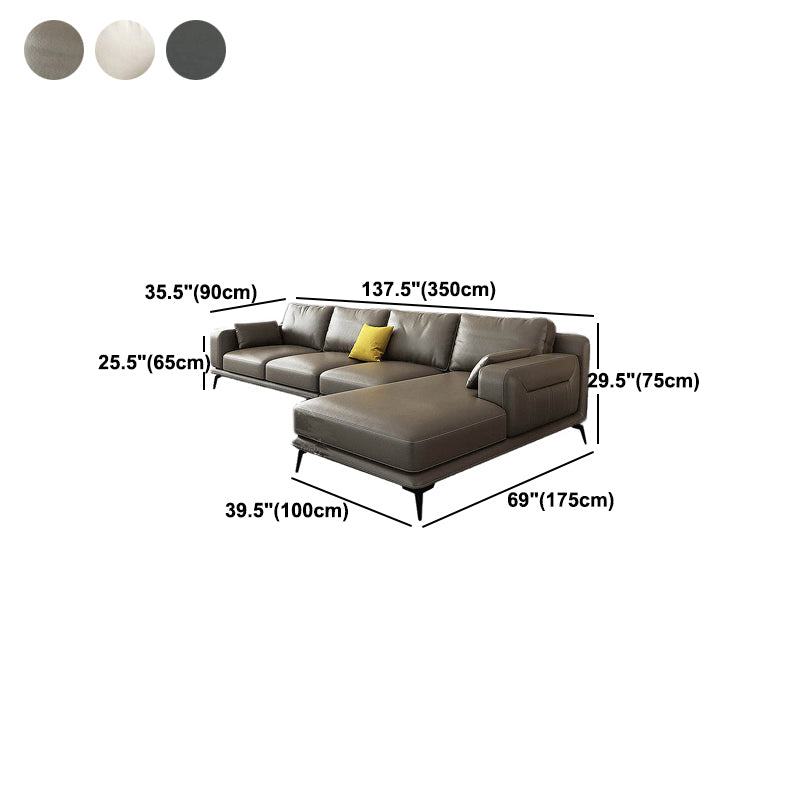 Gorgeous Style Sectional with Pillow Back Grey/beige/black Latex Padded Sofa