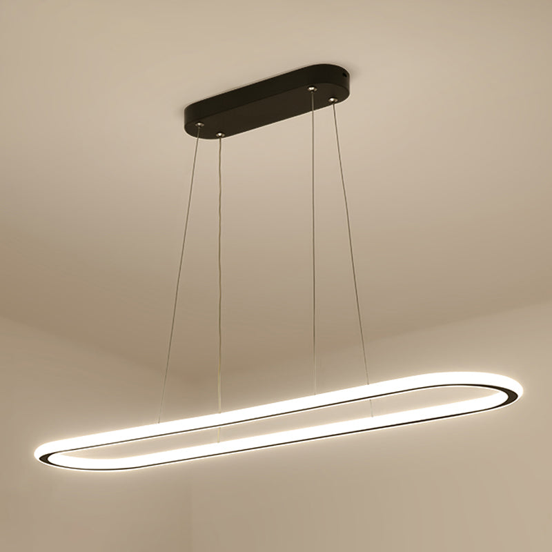 Nordic Minimalist Island Light Modern LED Pendant Lamp with Silica Gel Shade
