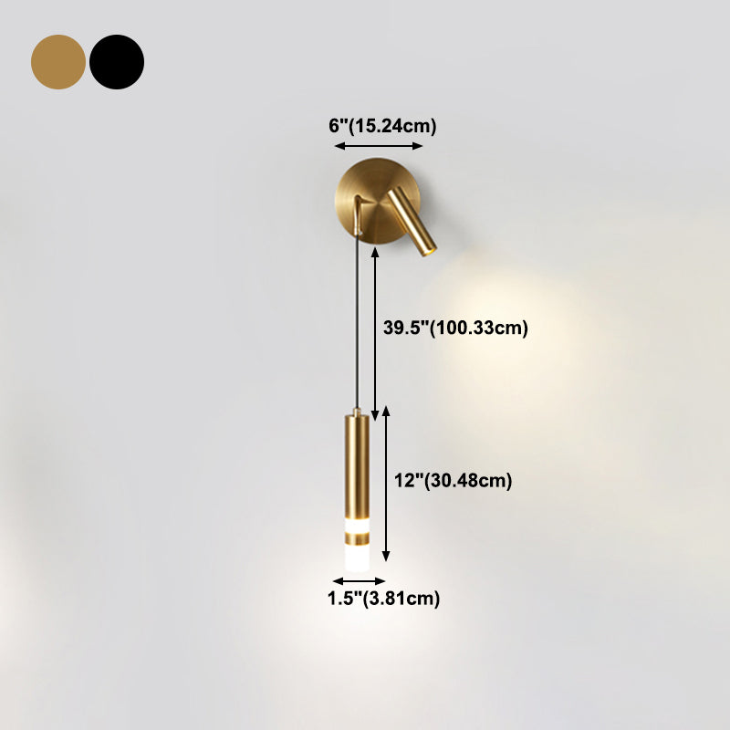 Metal Cylinder Wall Sconce Lighting Modern Style Multi Lights Wall Mounted Reading Lights