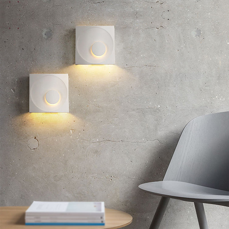 Stone Square Wall Sconce Lighting Modern Style 1 Light Wall Lighting Fixtures