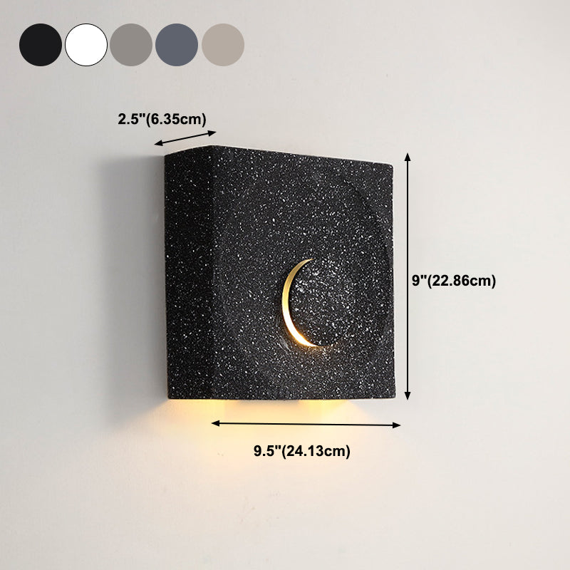 Stone Square Wall Sconce Lighting Modern Style 1 Light Wall Lighting Fixtures