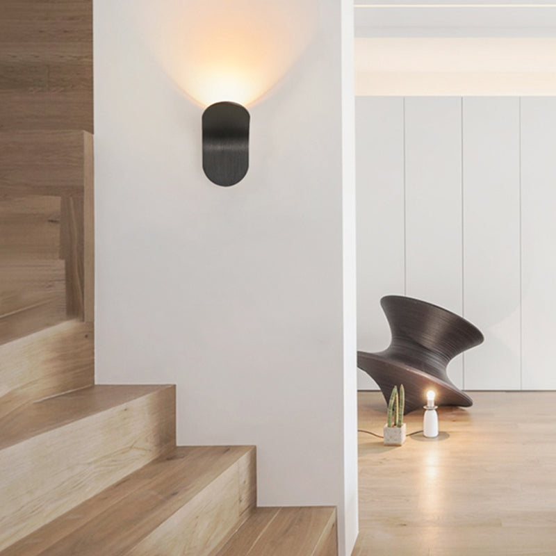 Metal Oval Shade Wall Sconce Modern Style 1-Light Wall Mounted Light