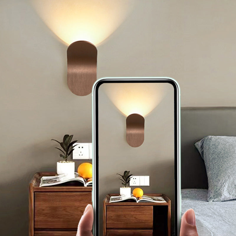 Metal Oval Shade Wall Sconce Modern Style 1-Light Wall Mounted Light