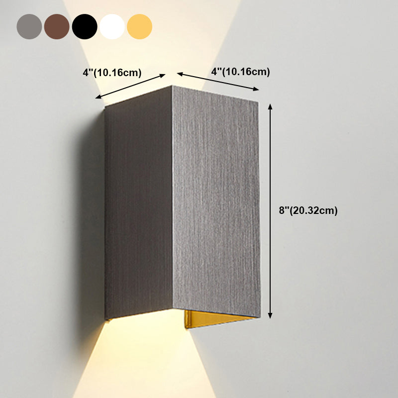 Sombra cuadrada de la pared de metal estilo moderno de 2 luces luz de montaje de pared