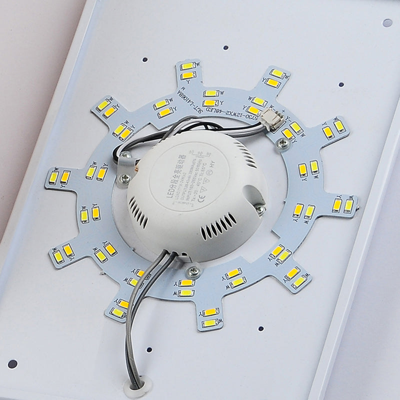 Japanese Style Wooden Wall Light Cuboid LED Wall Lamp with PVC Shade for Living Room