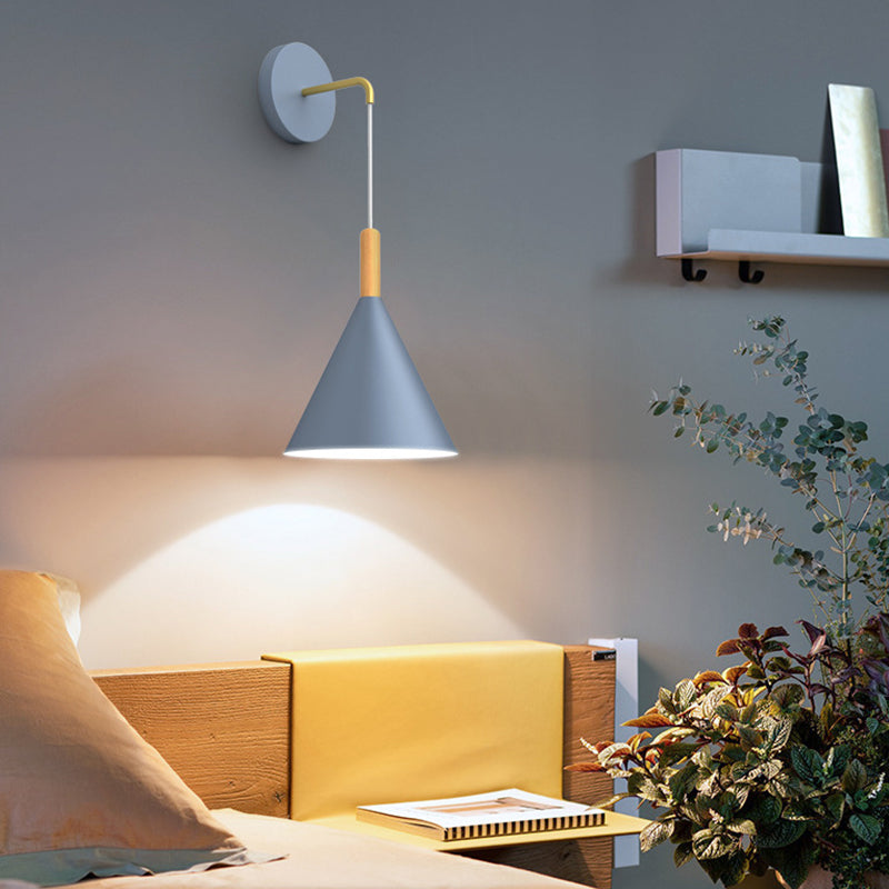 Modern Style Wall Light Fixture Creative Wooden Geometric Wall Light Sconce for Bedroom