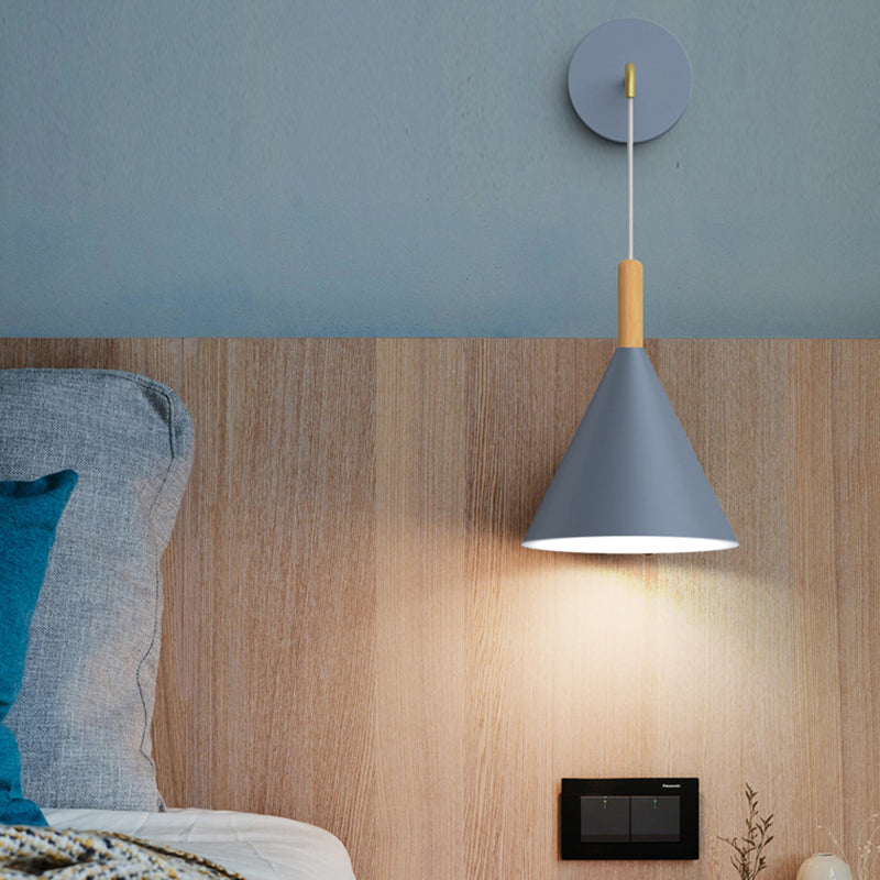 Modern Style Wall Light Fixture Creative Wooden Geometric Wall Light Sconce for Bedroom