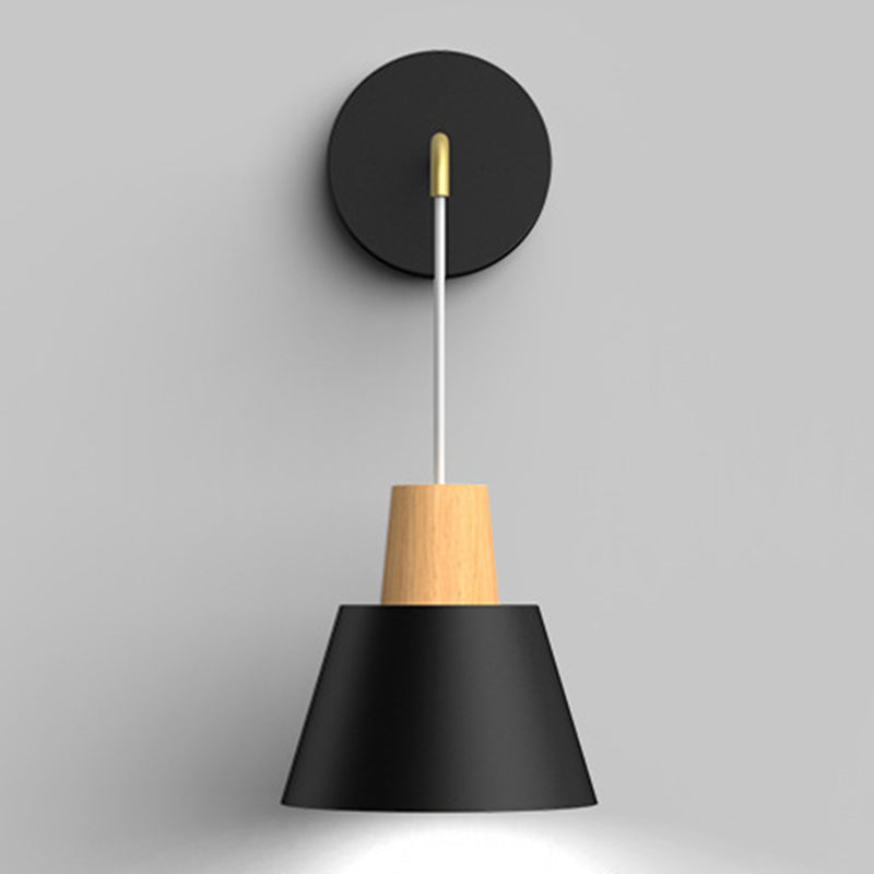Modern Style Wall Light Fixture Creative Wooden Geometric Wall Light Sconce for Bedroom