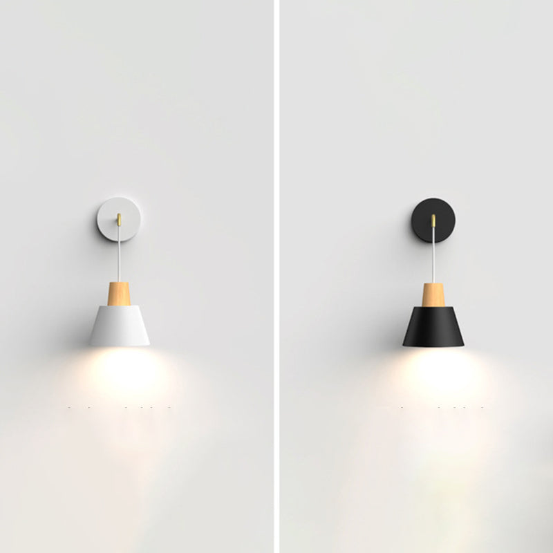 Modern Style Wall Light Fixture Creative Wooden Geometric Wall Light Sconce for Bedroom