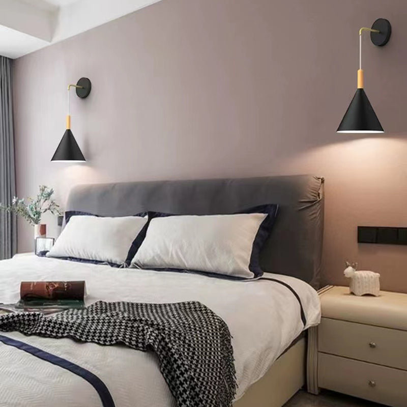 Modern Style Wall Light Fixture Creative Wooden Geometric Wall Light Sconce for Bedroom