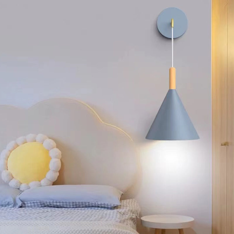Modern Style Wall Light Fixture Creative Wooden Geometric Wall Light Sconce for Bedroom