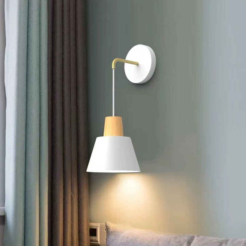 Modern Style Wall Light Fixture Creative Wooden Geometric Wall Light Sconce for Bedroom