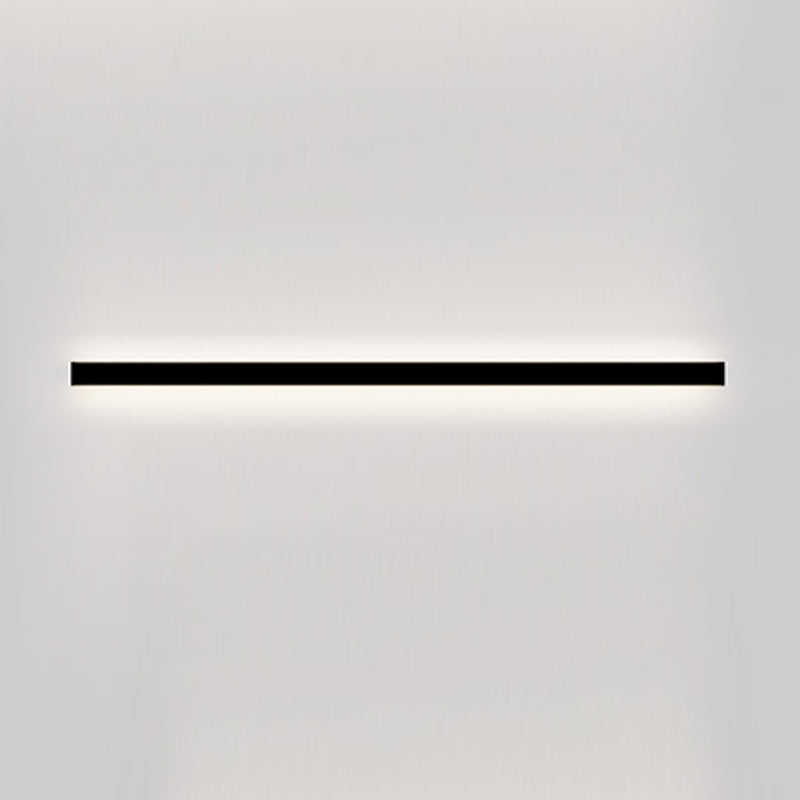 Metal Linear Shape Wall Lighting Modern Style 1 Light Wall Mounted Light Fixture in Black