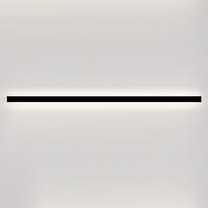 Metal Linear Shape Wall Lighting Modern Style 1 Light Wall Mounted Light Fixture in Black