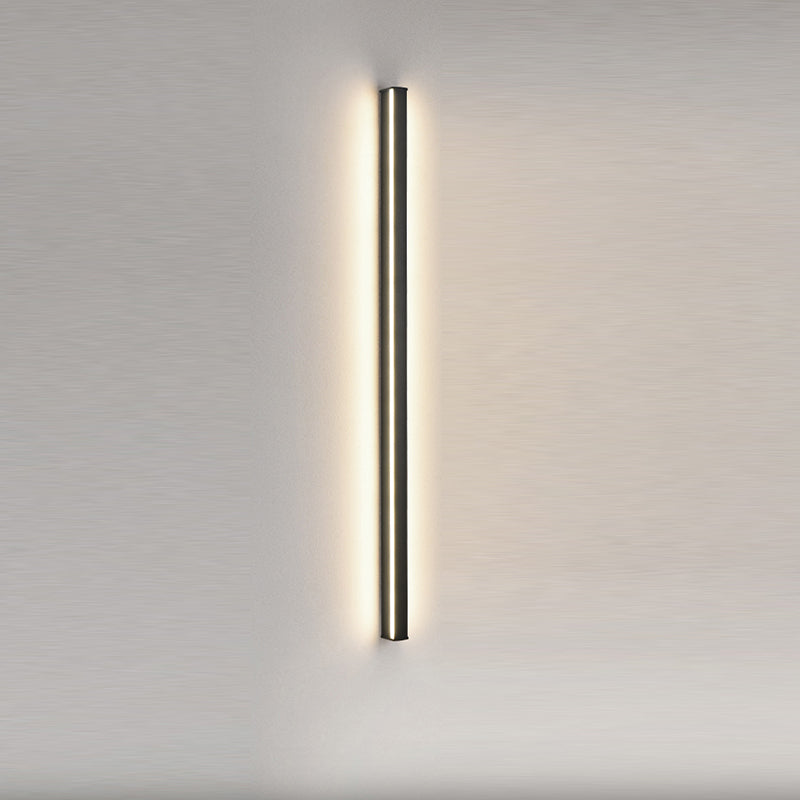 Metal Linear Shape Wall Lighting Modern Style 1 Light Wall Mounted Light Fixture in Black