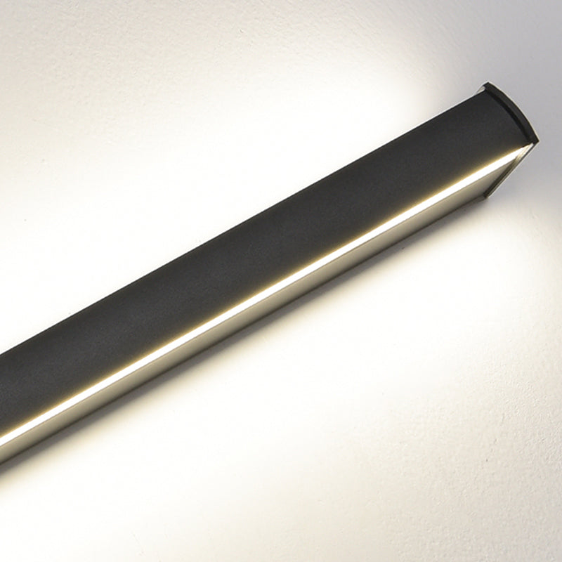 Metal Linear Shape Wall Lighting Modern Style 1 Light Wall Mounted Light Fixture in Black