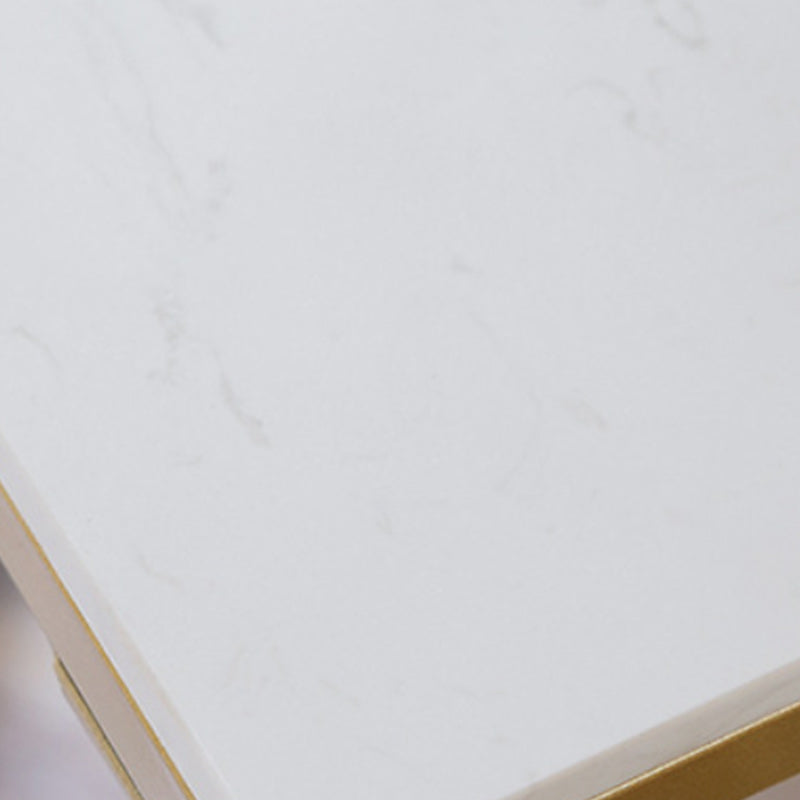 Stone Bar Dining Table Glam Style Rectangle Bar Table with Trestle for Dessert Shop