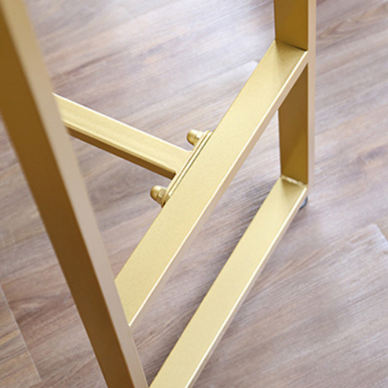 Stone Bar Dining Table Glam Style Rectangle Bar Table with Trestle for Dessert Shop