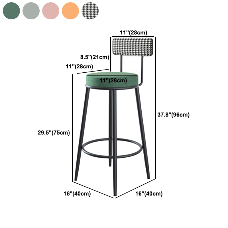 Modern Style Bar-stool Round Counter Bar Stool with Metal Legs