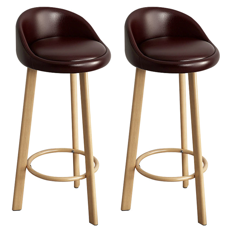 Reception Low Back Scandinavian Stool Matte Finish Upholstered Bar Stools