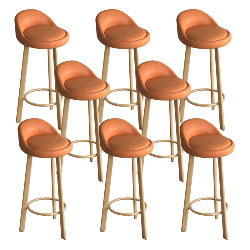 Reception Low Back Scandinavian Stool Matte Finish Upholstered Bar Stools