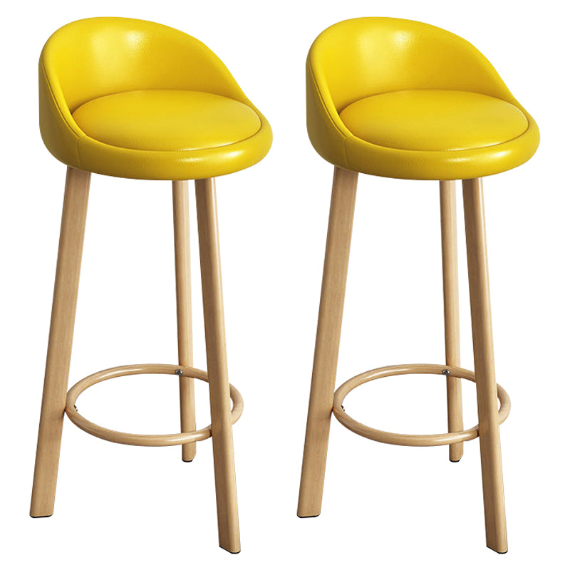 Reception Low Back Scandinavian Stool Matte Finish Upholstered Bar Stools