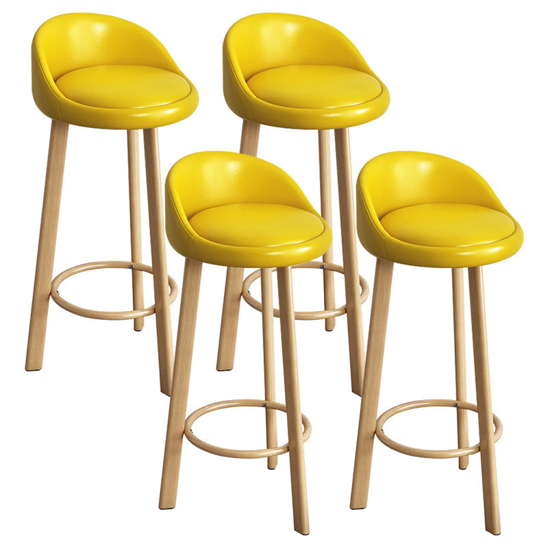 Reception Low Back Scandinavian Stool Matte Finish Upholstered Bar Stools